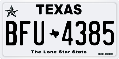 TX license plate BFU4385
