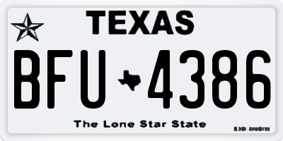 TX license plate BFU4386