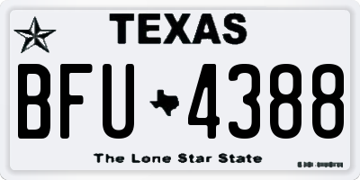 TX license plate BFU4388