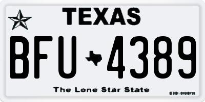 TX license plate BFU4389