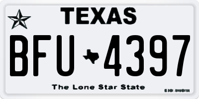 TX license plate BFU4397