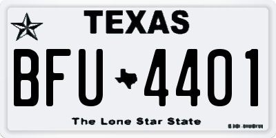 TX license plate BFU4401