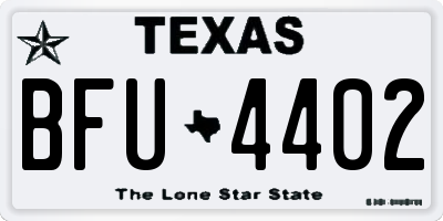 TX license plate BFU4402