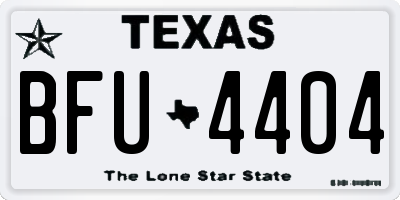 TX license plate BFU4404