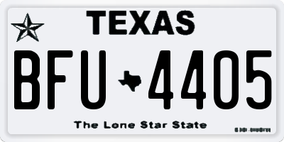 TX license plate BFU4405