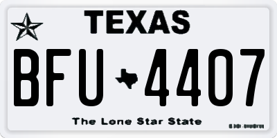 TX license plate BFU4407
