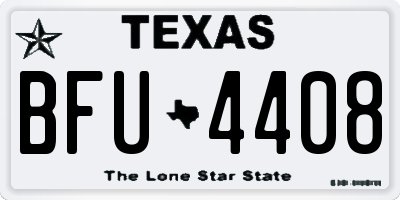 TX license plate BFU4408