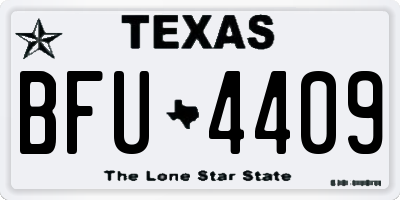 TX license plate BFU4409