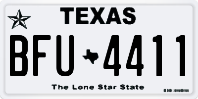 TX license plate BFU4411