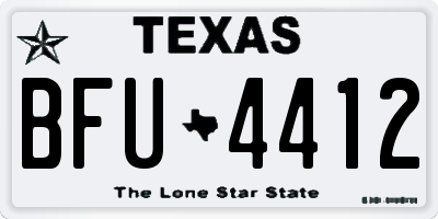 TX license plate BFU4412