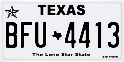 TX license plate BFU4413