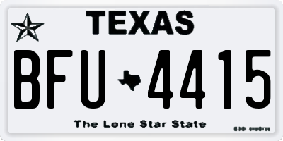 TX license plate BFU4415