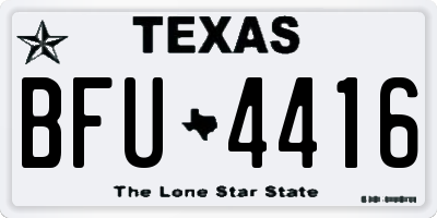 TX license plate BFU4416