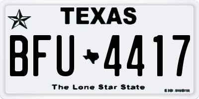TX license plate BFU4417