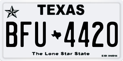 TX license plate BFU4420