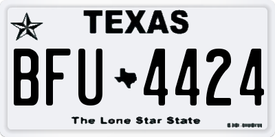 TX license plate BFU4424