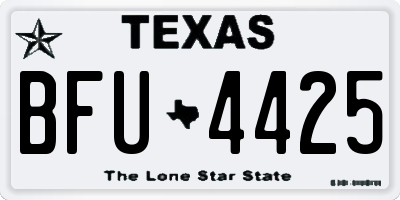 TX license plate BFU4425
