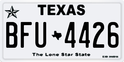 TX license plate BFU4426