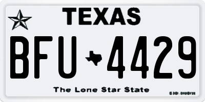 TX license plate BFU4429