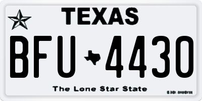 TX license plate BFU4430