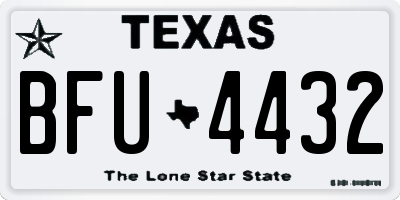TX license plate BFU4432