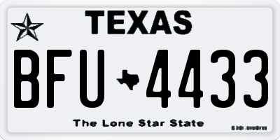 TX license plate BFU4433