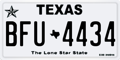 TX license plate BFU4434