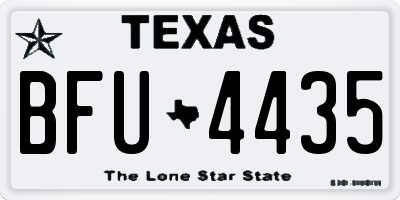 TX license plate BFU4435