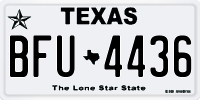 TX license plate BFU4436