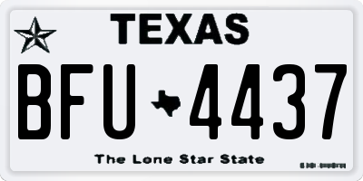 TX license plate BFU4437