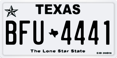 TX license plate BFU4441
