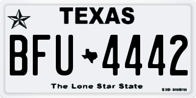 TX license plate BFU4442