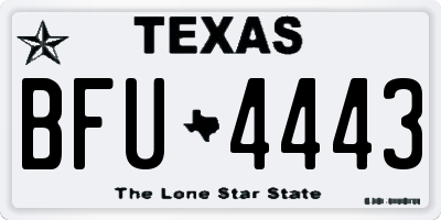 TX license plate BFU4443