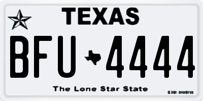 TX license plate BFU4444
