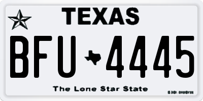 TX license plate BFU4445
