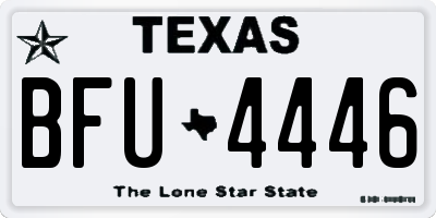 TX license plate BFU4446