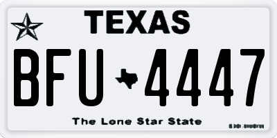 TX license plate BFU4447
