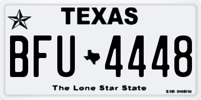 TX license plate BFU4448