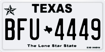 TX license plate BFU4449