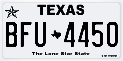 TX license plate BFU4450