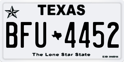 TX license plate BFU4452