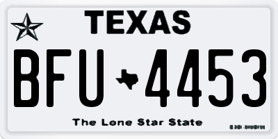 TX license plate BFU4453