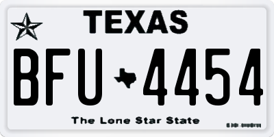 TX license plate BFU4454
