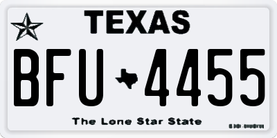 TX license plate BFU4455