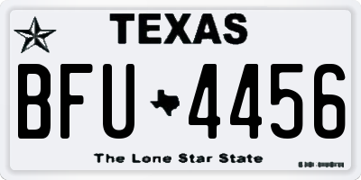 TX license plate BFU4456