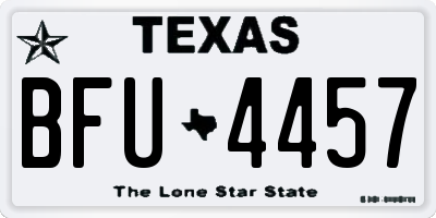 TX license plate BFU4457