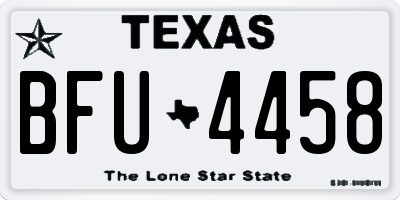 TX license plate BFU4458