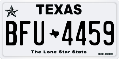 TX license plate BFU4459