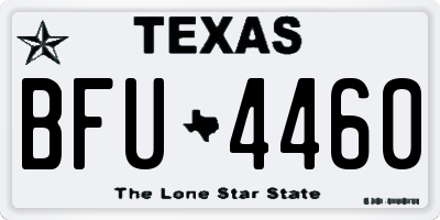 TX license plate BFU4460