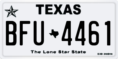 TX license plate BFU4461